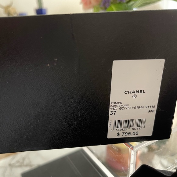 Chanel 🤎 Gorgeous Classic Brown Cap Toe CC Platform Pumps Size 37 - Picture 9 of 10